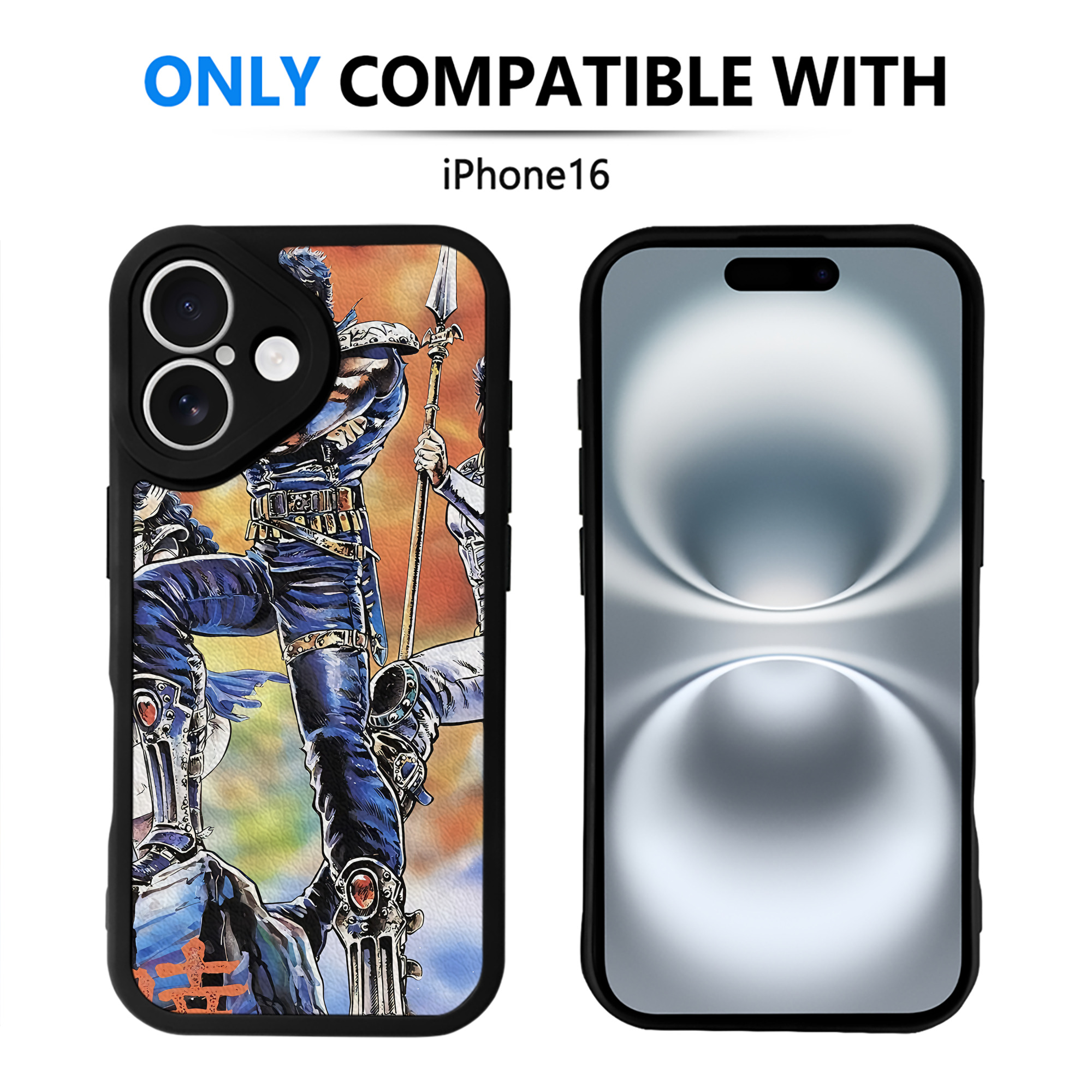 （画像用） 北斗の拳 Fist of the North Star 【iPhone 16シリーズ対応】シリコンスマホケース（レザー調） 材質：シリコン